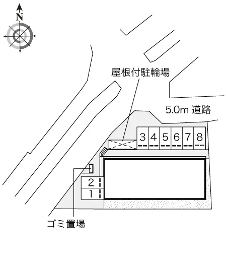 ★手数料０円★岡山市北区津倉町２丁目 月極駐車場